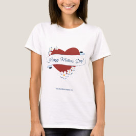 Marknadsföringshändelse Red Heart Lycklig Mors dag T Shirt