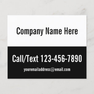 Marknadsföringsmall för svartvitt företag flygblad