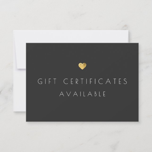 Marknadsföringssignal för guld Heart Gift-certifik (Framsida)