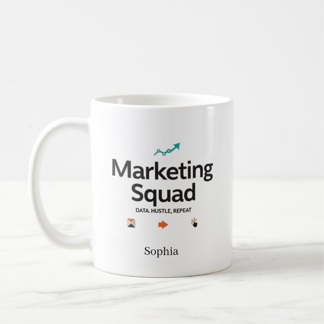 Marknadsföringsteam Anpassat Namn Kaffemugg (Vänster)