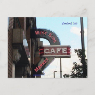 Marknadskaféskylt, Cleveland Ohio-vykort Vykort
