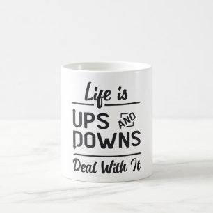Marknadslivet i lagrar är UPS och Downs Trader Tra Kaffemugg