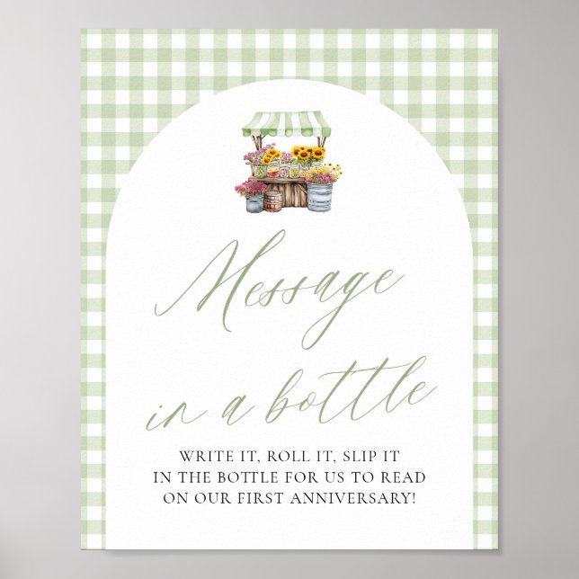 Marknadsmeddelande för grönt bönder i ett Flaska-t Poster (Framsidan)