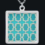 Marknadsmotifer V Silverpläterat Halsband<br><div class="desc">Mönster</div>