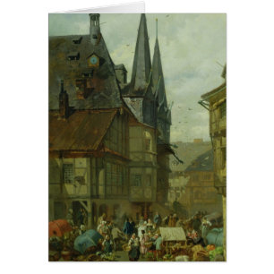 Marknadsplatsen i Wernigerode, 1861 Hälsningskort
