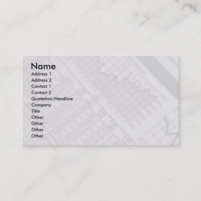 Marknadsprofilkort för lagrar visitkort (Framsida)