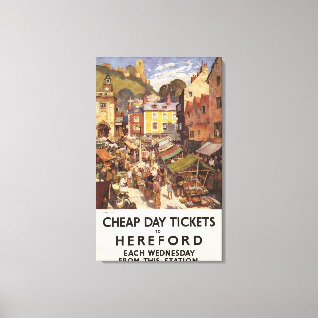 Marknadsscenjärnvägen Poster Canvastryck (Framsida)