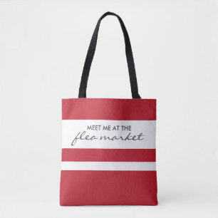 Marknadstecknet Red and White Stripe Tygkasse