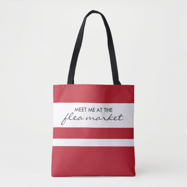 Marknadstecknet Red and White Stripe Tygkasse (Framsida)