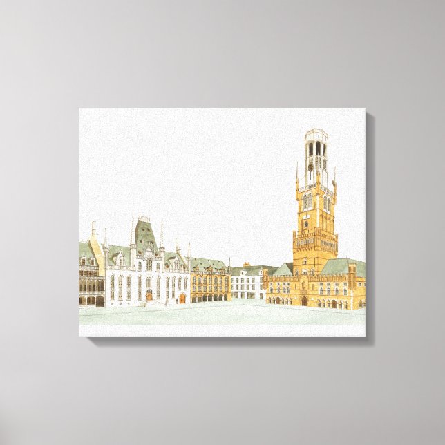 Marknadstorget. Bruges Belgium Canvastryck (Framsida)