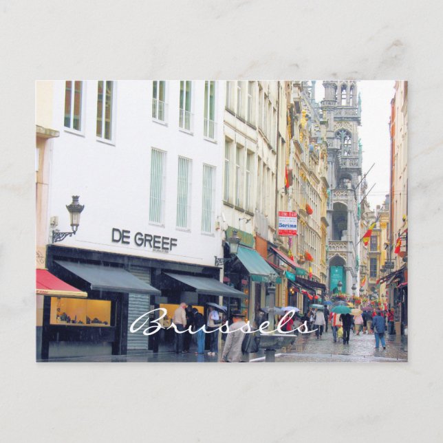 Marknadstorget i Bryssel - latinskt kvartal Vykort (Framsida)