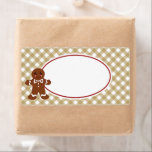 Märkning av bröd fraktsedel<br><div class="desc">Gingham och en pepparkaksgubbe dekorerar denna märkning. Använda de här lackarna som köksmackor,  kakellablor,  julkakor,  kakor,  kakor,  bageri,  burk,  gåvor,  paket etc... Formgivningarna kommer från originalkonstverk.</div>