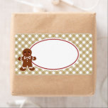 Märkning av bröd fraktsedel<br><div class="desc">Gingham och en pepparkaksgubbe dekorerar denna märkning. Använda de här lackarna som köksmackor,  kakellablor,  julkakor,  kakor,  kakor,  bageri,  burk,  gåvor,  paket etc... Formgivningarna kommer från originalkonstverk.</div>