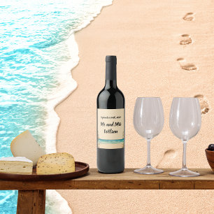 Märkning av Dream Beach Thned Bröllop Vin Vinflaska Etikett