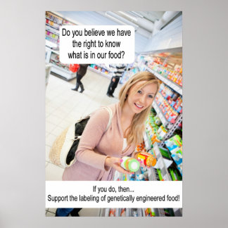 Märkning av genetiskt modifierade livsmedel! poster