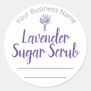 Märkning av Homemade Lavender Sugar SCrub Runt Klistermärke