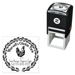 Märkning av hönsens klassiska äggkartong självfärgande stämpel