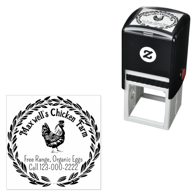 Märkning av hönsens klassiska äggkartong självfärgande stämpel (In Situ)