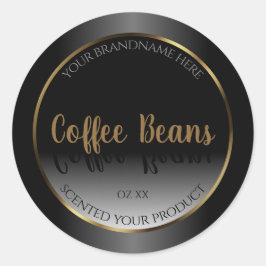 Märkning av lyxfärgade svarta och vita produkter G Runt Klistermärke