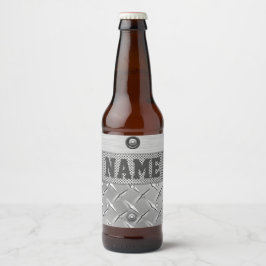 Märkning av metall och stålöl ölflaska etikett