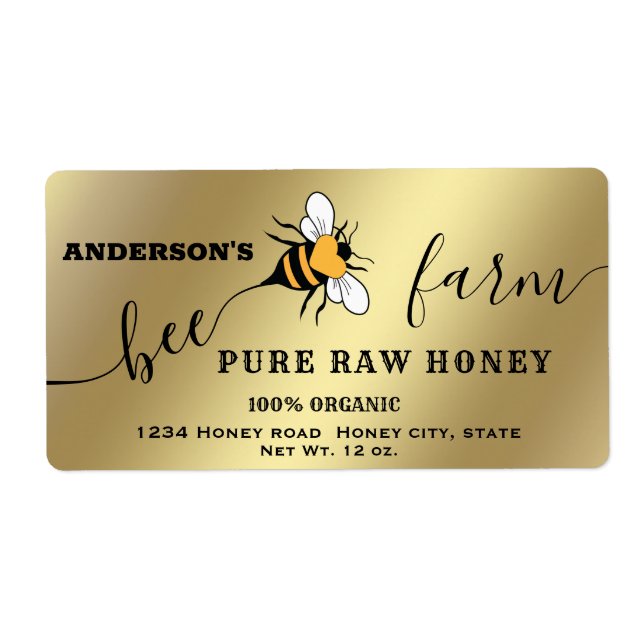 Märkning för biodling, honung från burk fraktsedel (Framsidan)