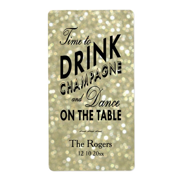 Märkning för Glamous Guld Vin Fraktsedel (Framsidan)