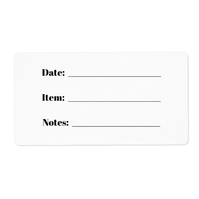 Märkning för konservering och livsmedelslagring fraktsedel (Framsidan)