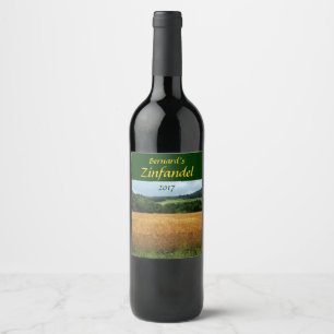 Märkning för spannmålsskörd Fält Vin Vinflaska Etikett