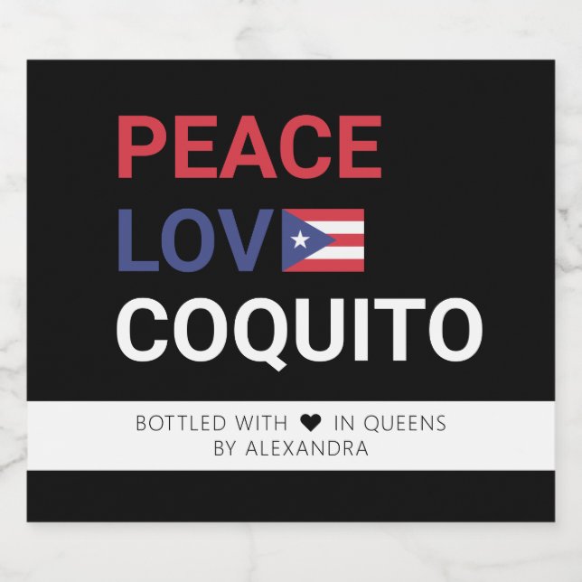 Märkning med Coquito Jul Food and Beverage Set Spritflaskor Etikett (Enkel etikett)