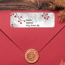 Märkning med silver boughs and bär returadress etikett