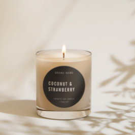 Märkning med svart minimalistiskt ljus och scent runt klistermärke
