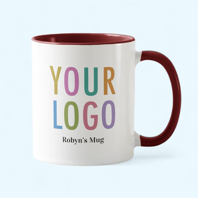 Markon Inner & Handle Mugg Anpassningsbar Logotyp  (MISOOK 11 oz Maroon Inside Mug with Logo)