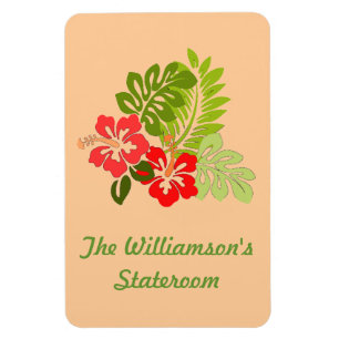 Markör för hibiskusrepresentationsrumdörr magnet