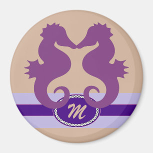 Markör för SeaKiss Monogrammed purpurfärgad Magnet