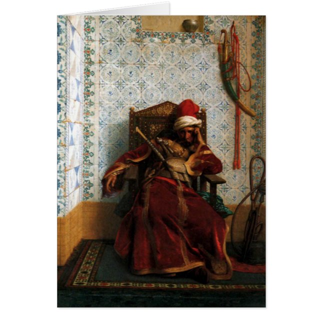 "Markos Botsaris", vid Jean Leon Gerome Hälsningskort (Framsidan)