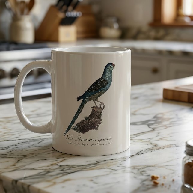 Markpapegoja eller Sump-papegoja, Pezoporus Wallic Kaffemugg (Ground Parrot or Swamp Parrot, Pezoporus Wallicus. Coffee Mug)