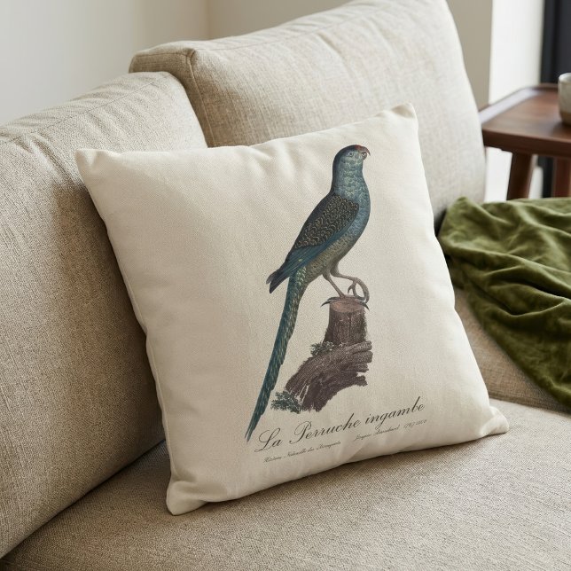 Markpapegoja eller Sump-papegoja, Pezoporus Wallic Kudde (Ground Parrot or Swamp Parrot, Pezoporus Wallicus. Throw Pillow)