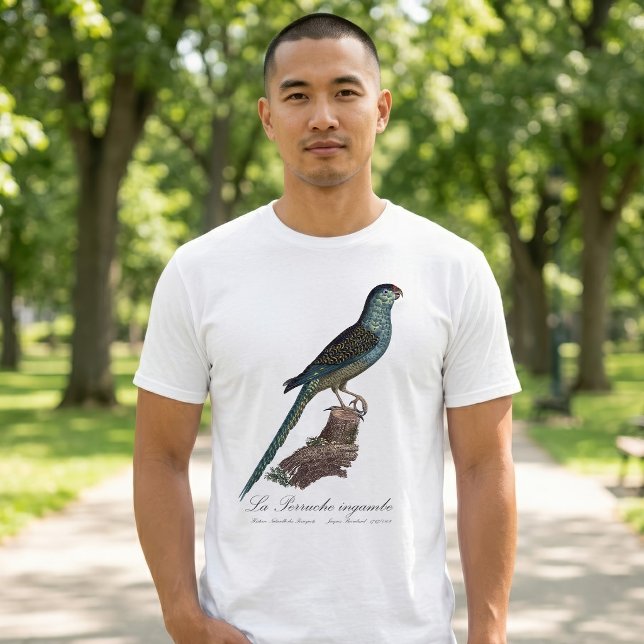 Markpapegoja eller Sump-papegoja, Pezoporus Wallic T Shirt (Ground Parrot or Swamp Parrot, Pezoporus Wallicus. Men Basic White T-Shirt)