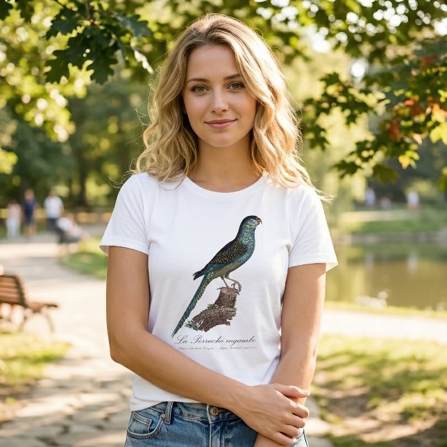 Markpapegoja eller Sump-papegoja, Pezoporus wallic T Shirt (Ground Parrot or Swamp Parrot, Pezoporus Wallicus. Women Basic White T-Shirt)