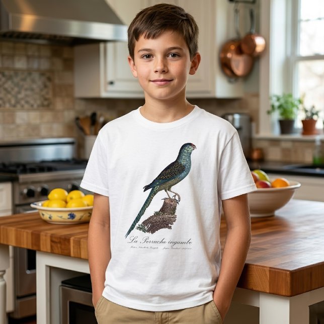 Markpapegoja eller Sump-papegoja, Pezoporus wallic T Shirt (Ground Parrot or Swamp Parrot, Pezoporus Wallicus. Boy Basic White T-Shirt)