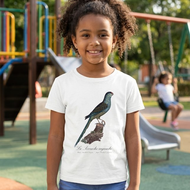 Markpapegoja eller Sumpmarkpapegoja, Pezoporus wal T Shirt (Ground Parrot or Swamp Parrot, Pezoporus Wallicus. Girl Basic White T-Shirt)