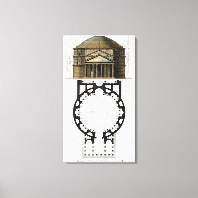 Markplan och fasad för Pantheon i Rom, från Canvastryck (Framsida)