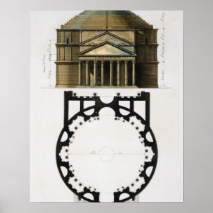 Markplan och fasad för Pantheon i Rom, från Poster