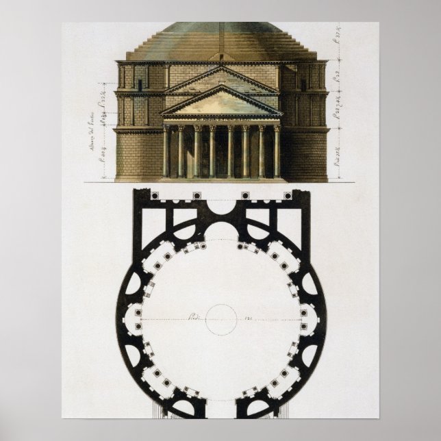 Markplan och fasad för Pantheon i Rom, från Poster (Framsidan)