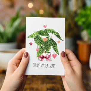 Markplattformen Houseplant Kärlek Pun Valentindage Kort