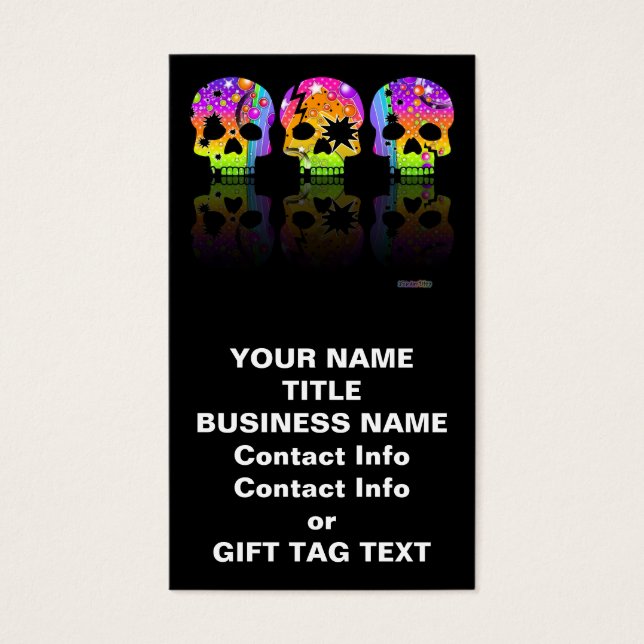 Märkre, Affärskort - POP ART-DÖSKALLAR Visitkort (Framsidan)