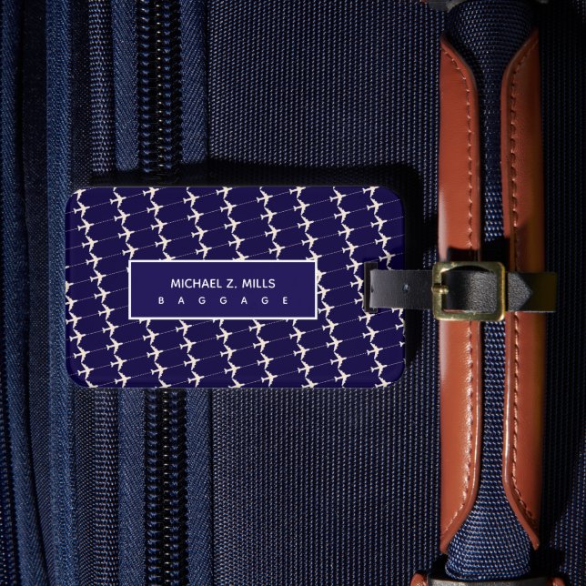 Märkre av blå bagage för flygplan till pilot bagagebricka (Framsida Insitu 4)