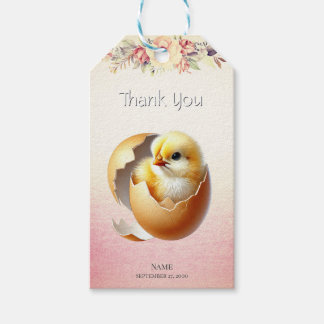 Märkre av Blommigt Gbit Chick Presentetikett