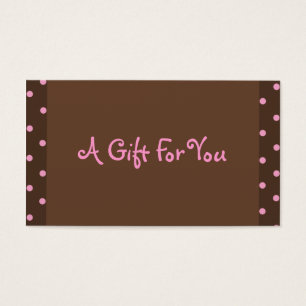 Märkre av Brown och Rosa Polka Dot Gift Visitkort