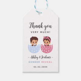 Märkre av Cracks Egg Gender Reveal Tack Gift Presentetikett